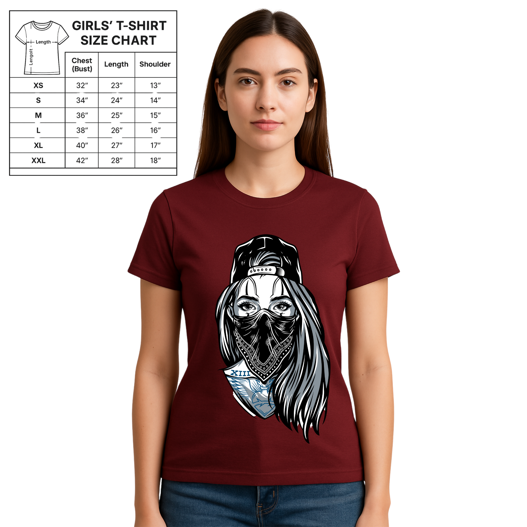 Simply Chic – Women's Minimalist Girl Tee Maroon SimplyChic_Women_sMinimalistGirlTee_14